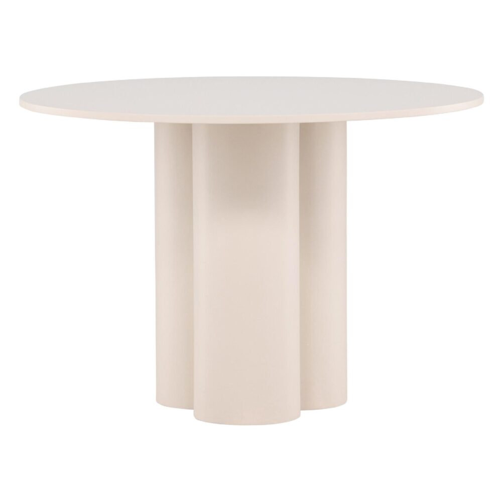 ronde beige eettafel 110 cm afbeelding 3