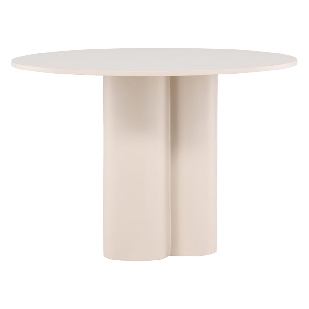 ronde beige eettafel 110 cm afbeelding 4