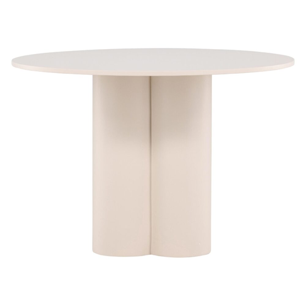 ronde beige eettafel 110 cm afbeelding 5