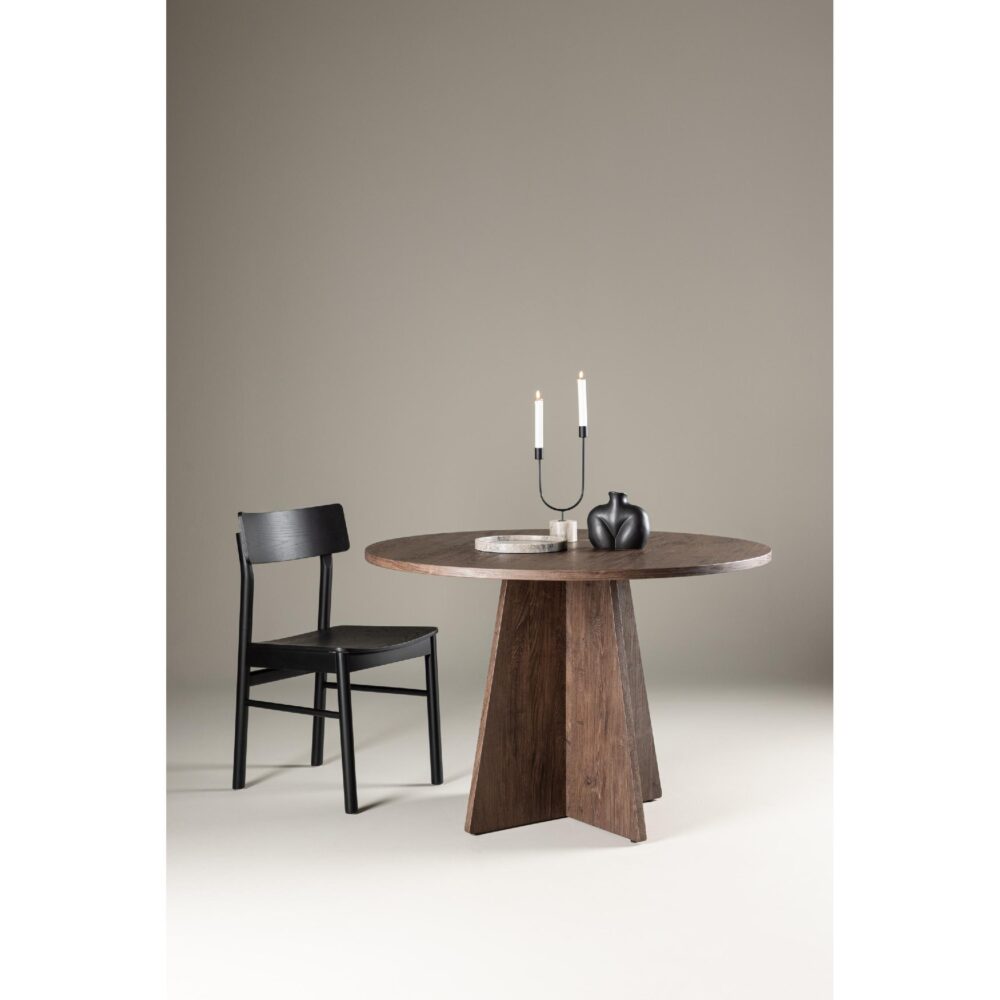 ronde eettafel 110 cm mocca houtfineer Kuna afbeelding 4