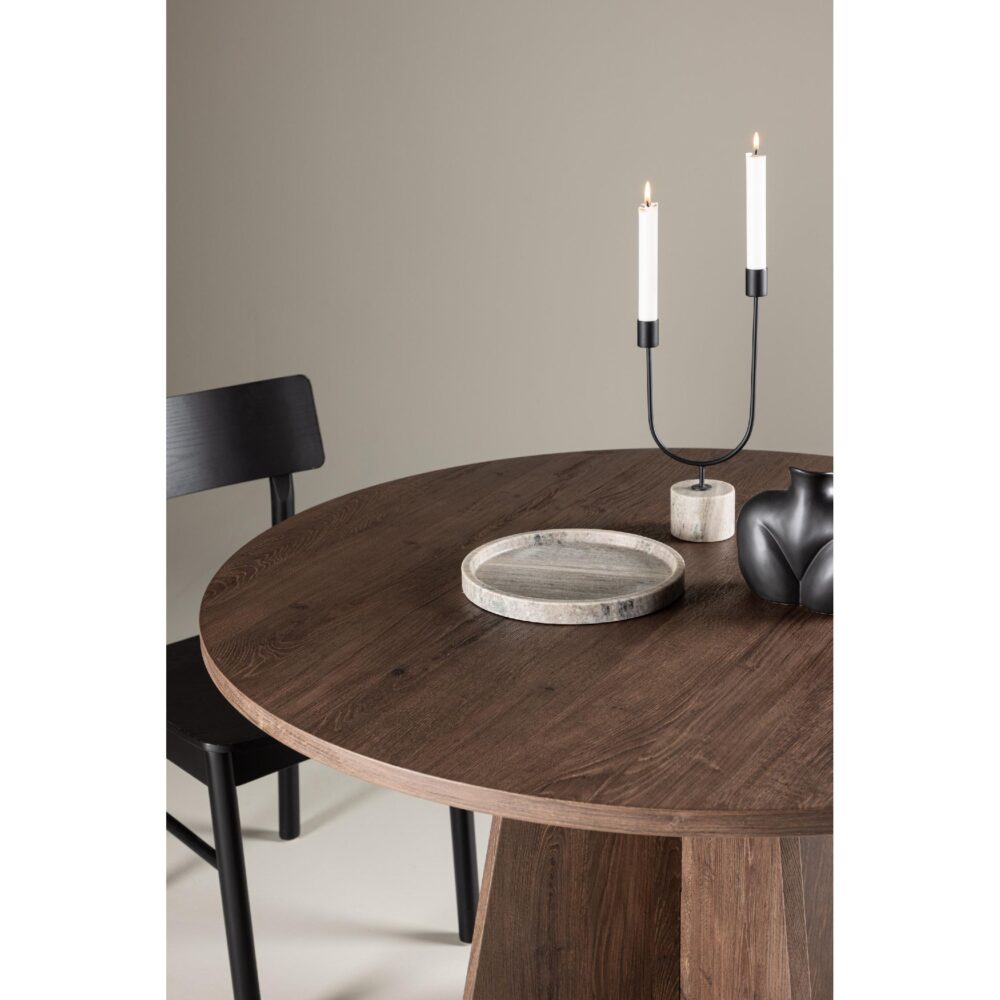 ronde eettafel 110 cm mocca houtfineer Kuna afbeelding 5