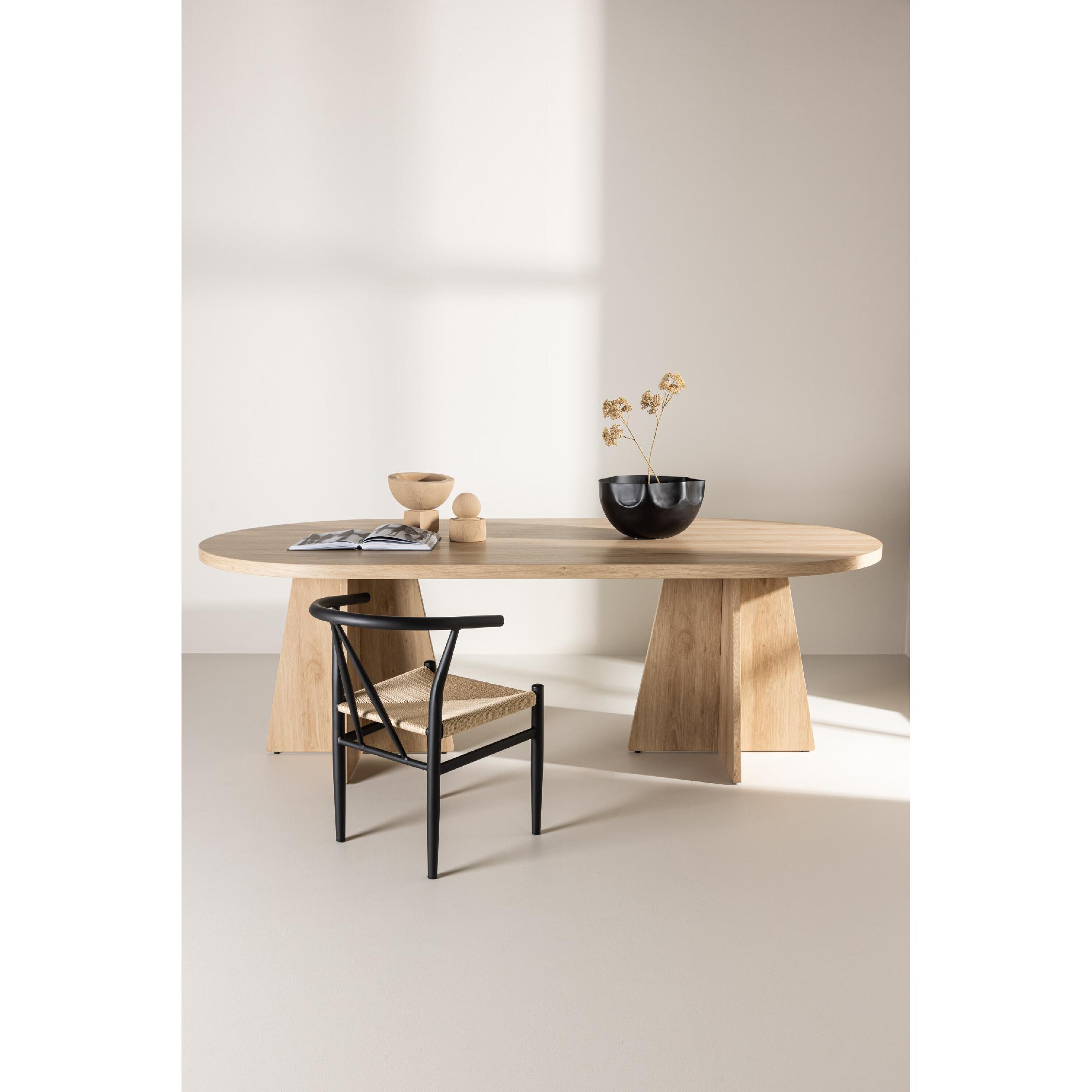 ovale eettafel Kuna naturel hout afbeelding 9