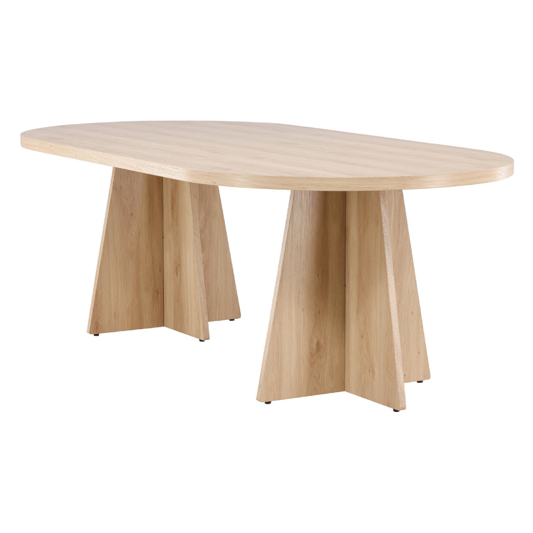 ovale eettafel Kuna naturel hout afbeelding 3