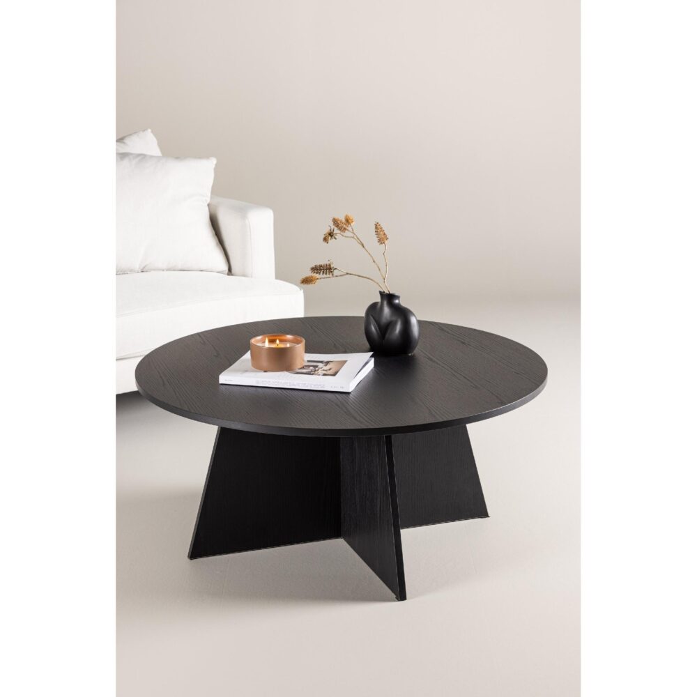 ronde zwarte salontafel Kuna 100 cm afbeelding 7