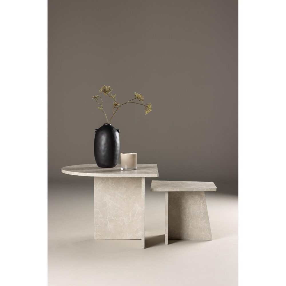 beige marmerlook salontafel set afbeelding 7