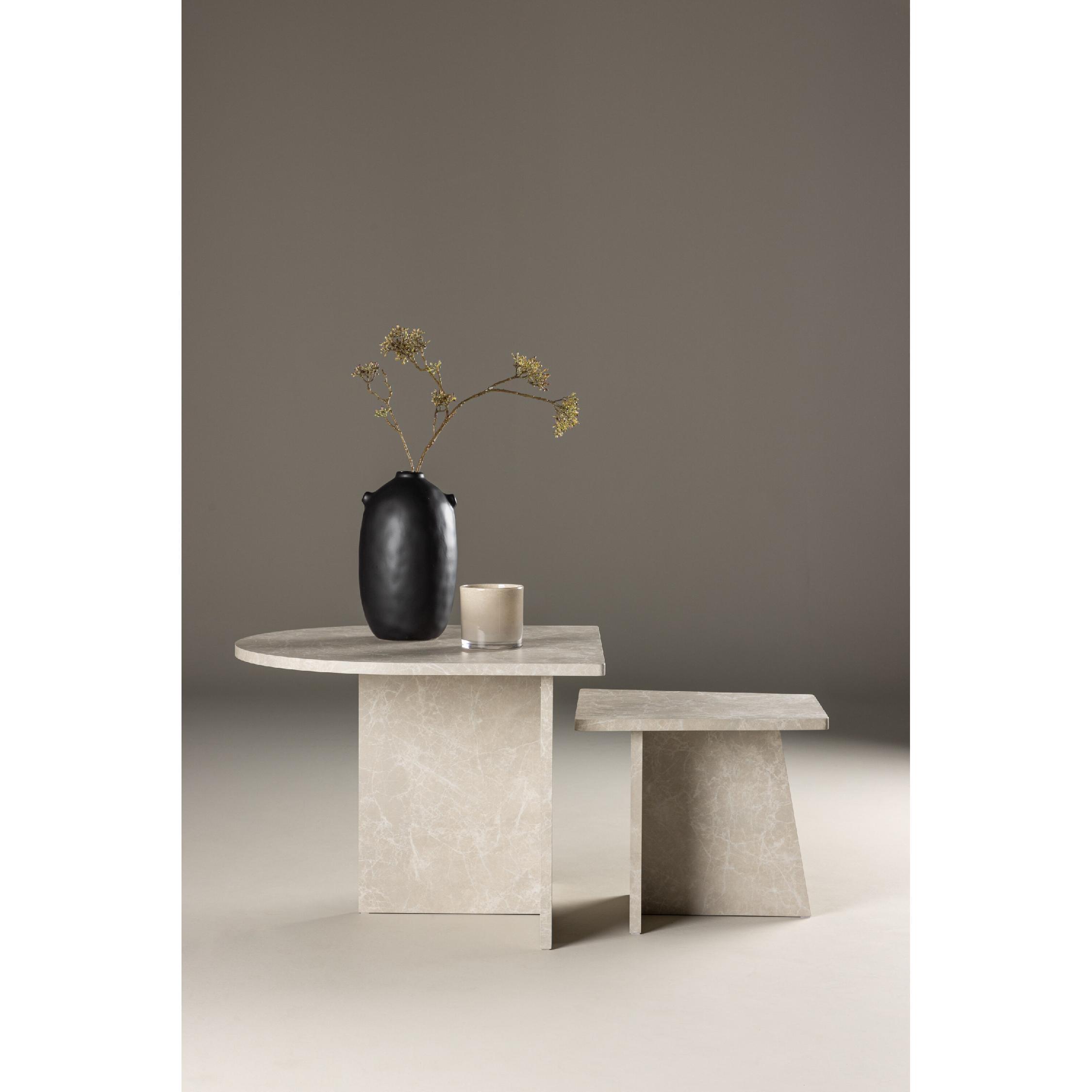 beige marmerlook salontafel set afbeelding 7
