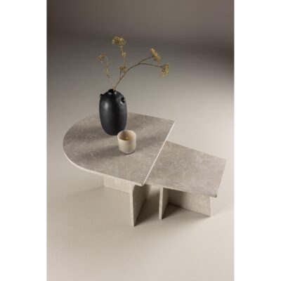 beige marmerlook salontafel set afbeelding 8