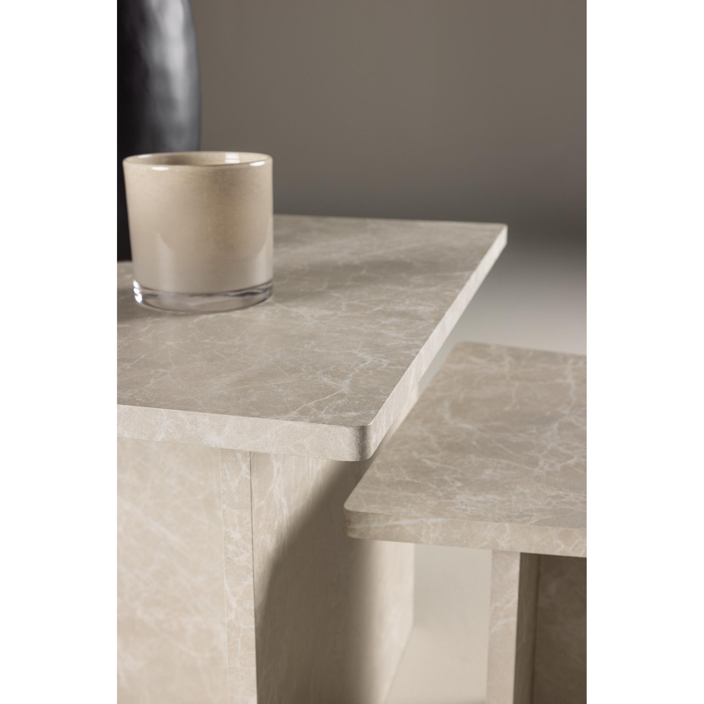 beige marmerlook salontafel set afbeelding 9