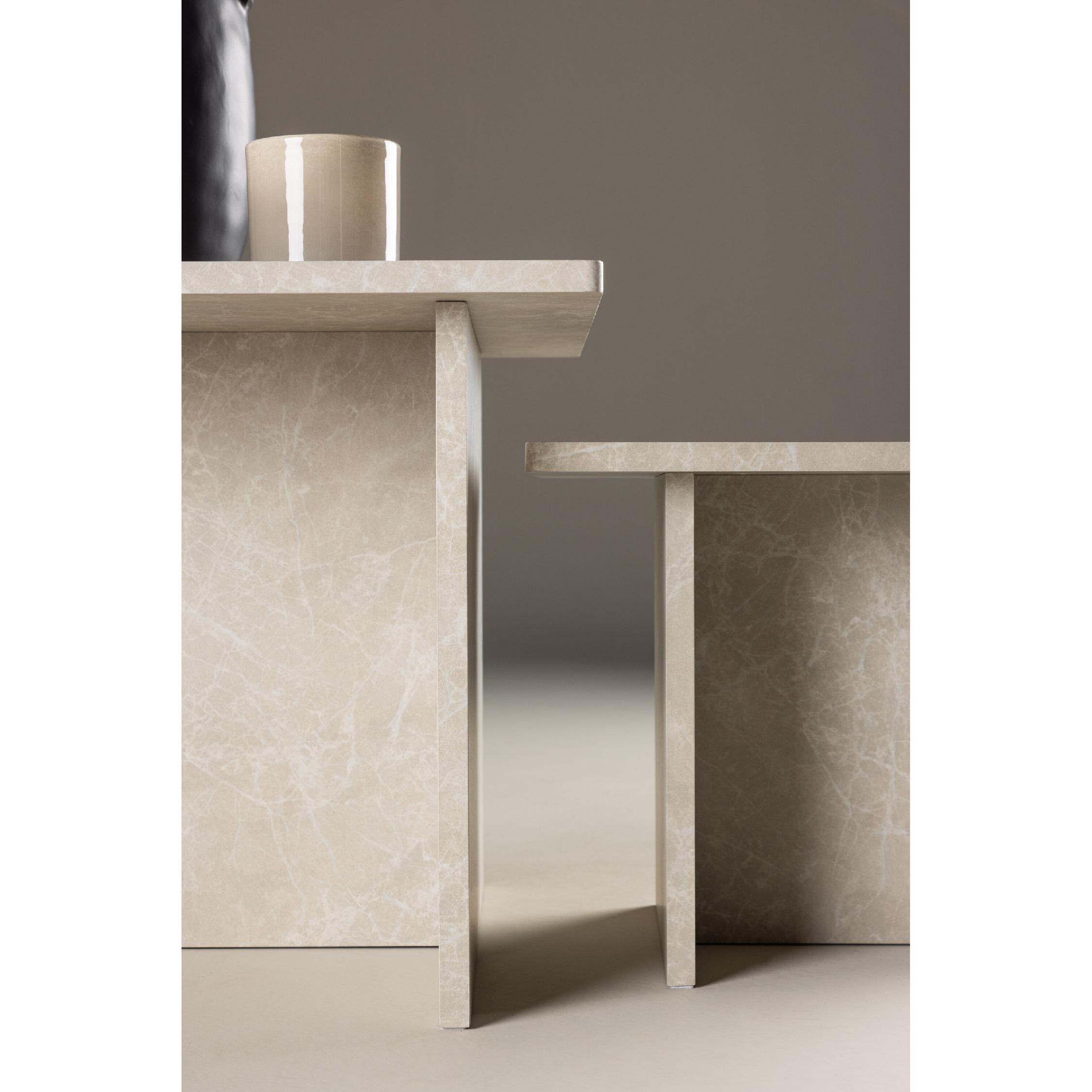 beige marmerlook salontafel set afbeelding 10