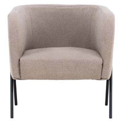 beige stoffen fauteuil met metalen poten afbeelding 1