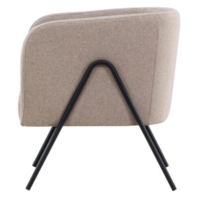 beige stoffen fauteuil met metalen poten afbeelding 4