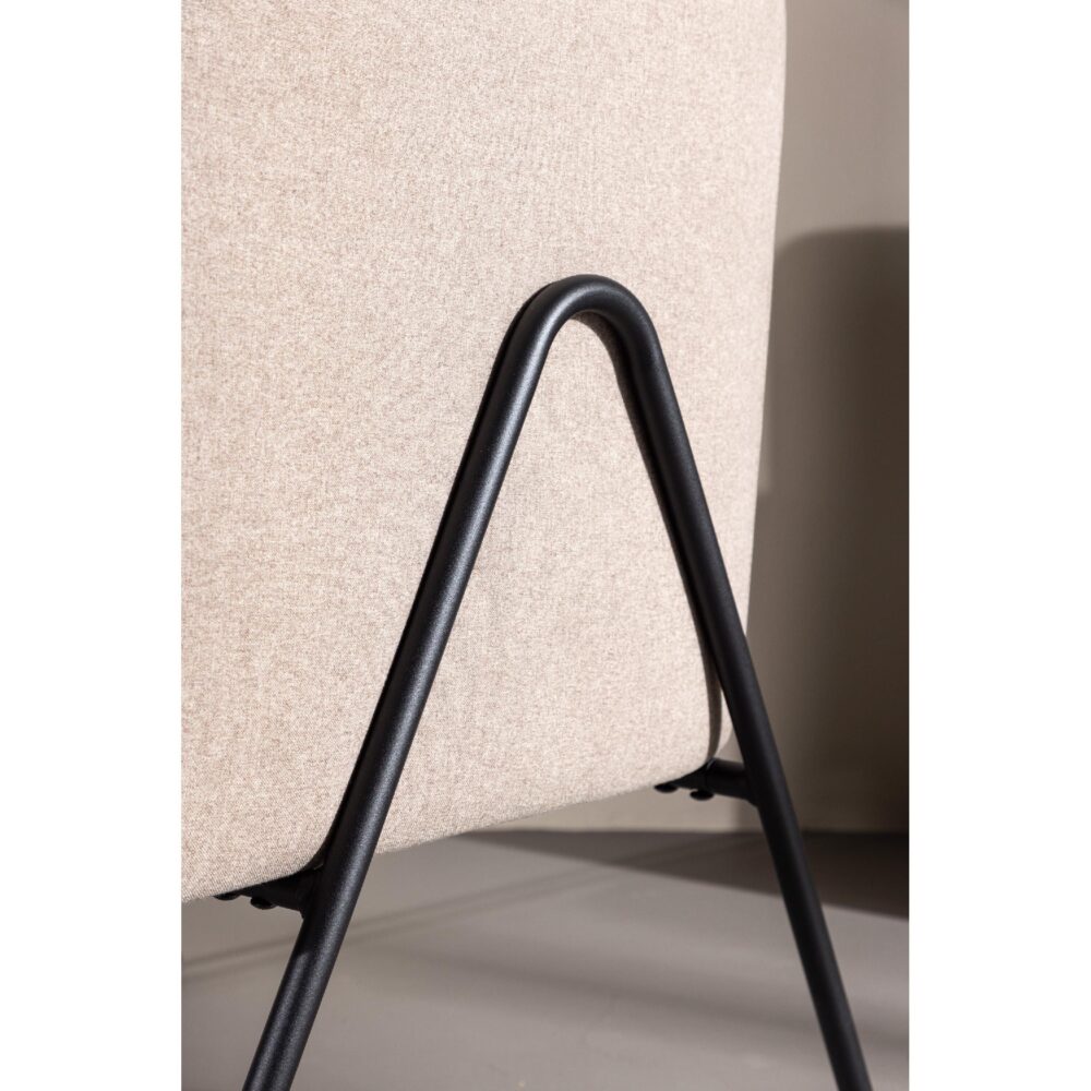 beige stoffen fauteuil met metalen poten afbeelding 10