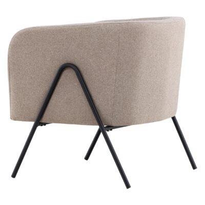 beige stoffen fauteuil met metalen poten afbeelding 5