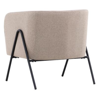 beige stoffen fauteuil met metalen poten afbeelding 6