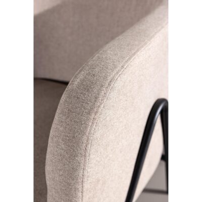 beige stoffen fauteuil met metalen poten afbeelding 11