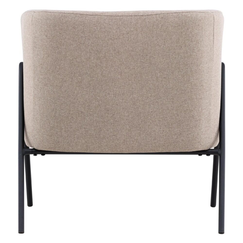 beige stoffen fauteuil met metalen poten afbeelding 7