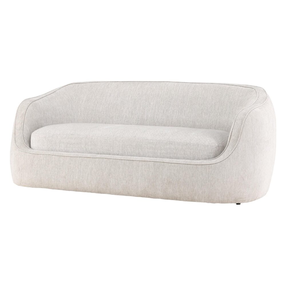 lichtgrijze 3-zits stoffen bank afbeelding 2