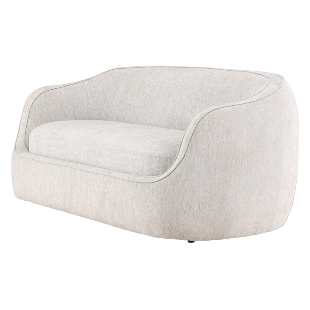 lichtgrijze 3-zits stoffen bank afbeelding 3