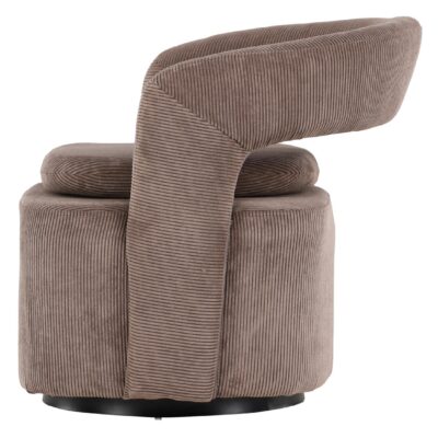 draaifauteuil Ellan bruin ribstof afbeelding 4