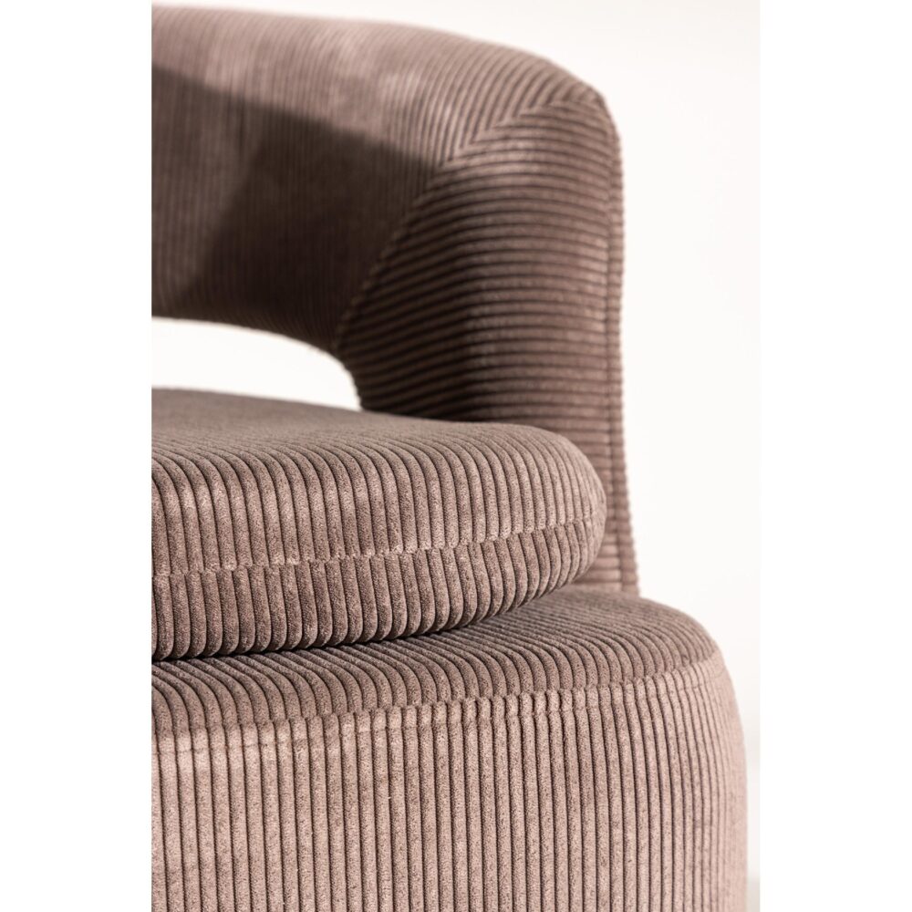 draaifauteuil Ellan bruin ribstof afbeelding 10