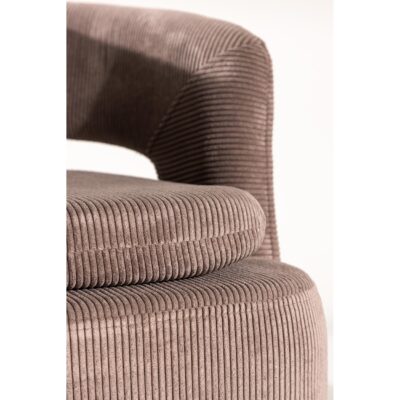 draaifauteuil Ellan bruin ribstof afbeelding 10