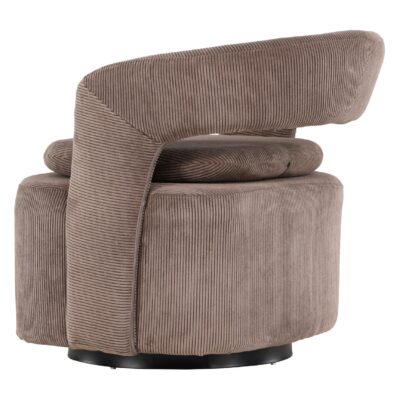 draaifauteuil Ellan bruin ribstof afbeelding 5