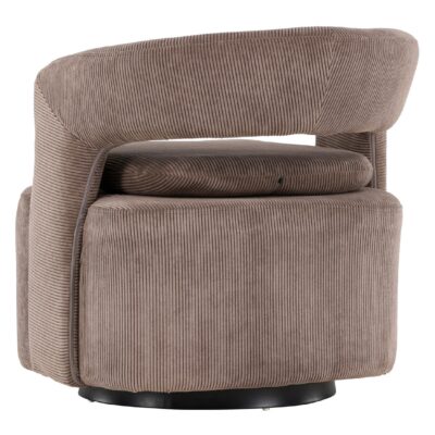 draaifauteuil Ellan bruin ribstof afbeelding 6