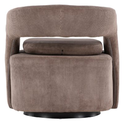 draaifauteuil Ellan bruin ribstof afbeelding 7