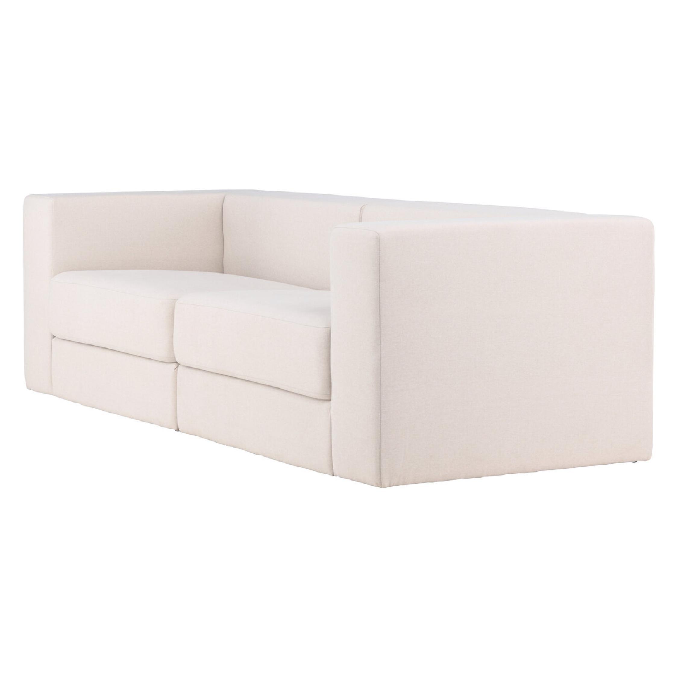 witte 3-zits bank linnenlook Arvo afbeelding 3