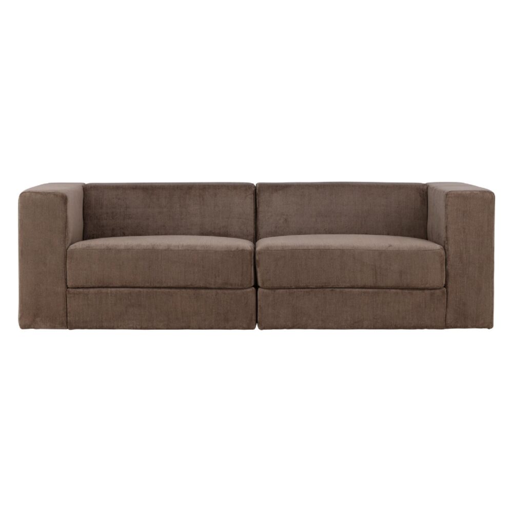 Arvo bruine linnenlook 3 zits bank afbeelding 1