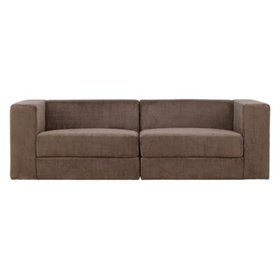 Arvo bruine linnenlook 3 zits bank afbeelding 1