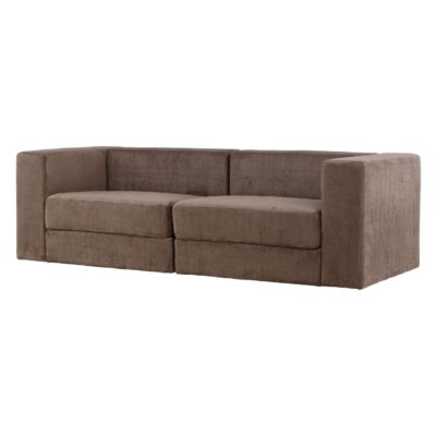 Arvo bruine linnenlook 3 zits bank afbeelding 2