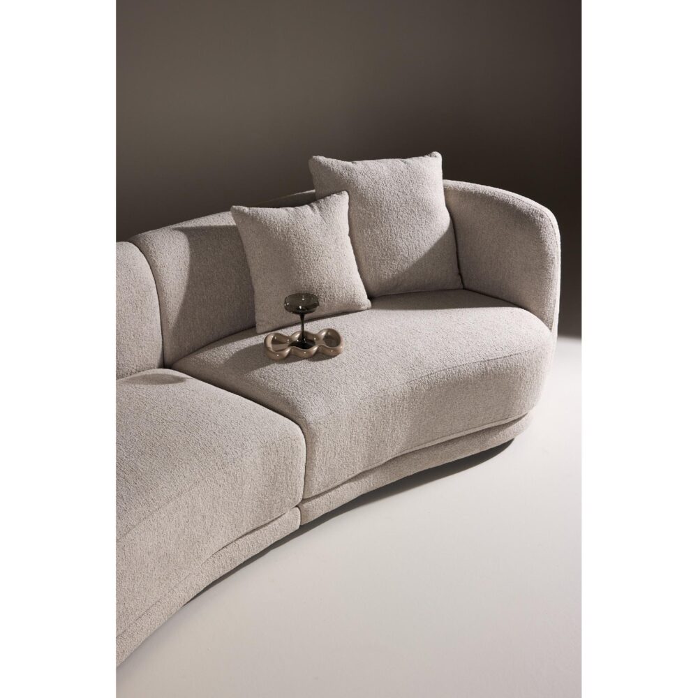 beige bouclé 3-zits bank Meli afbeelding 12