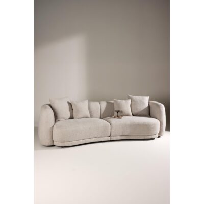 beige bouclé 3-zits bank Meli afbeelding 7