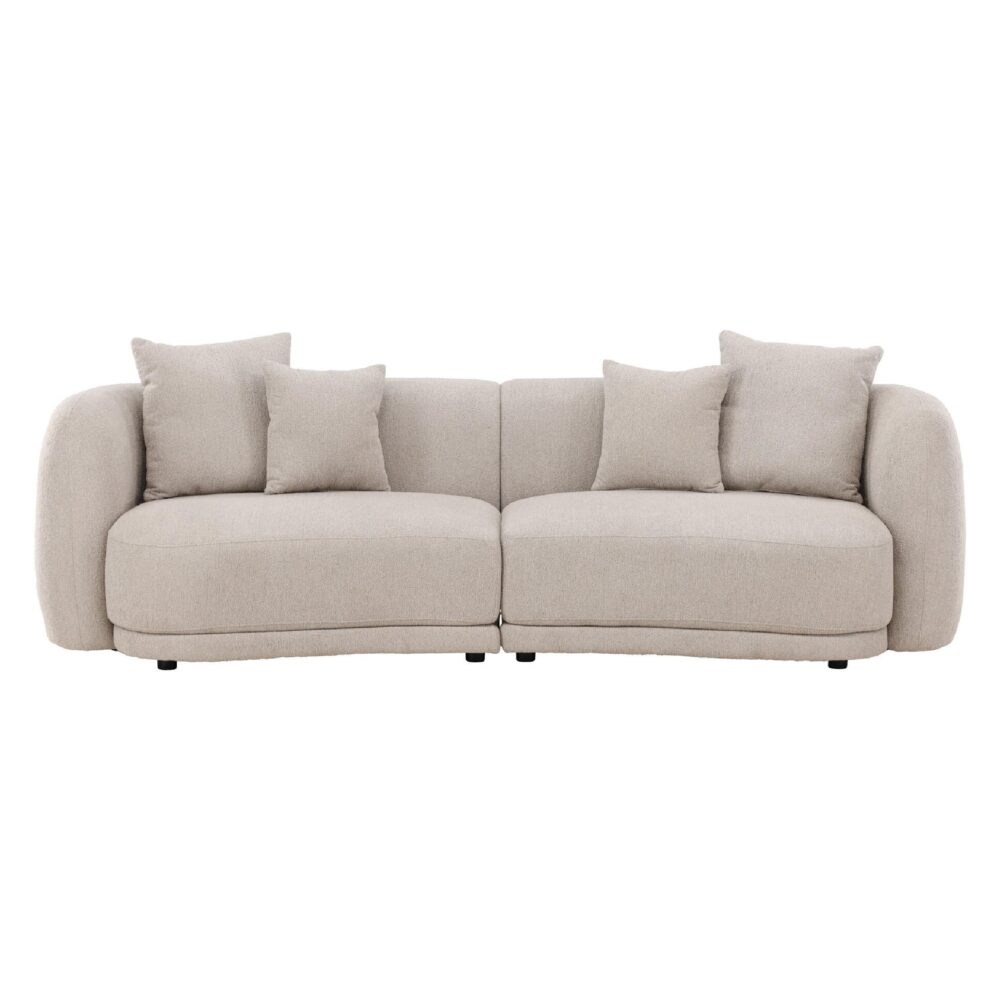 beige bouclé 3-zits bank Meli afbeelding 1