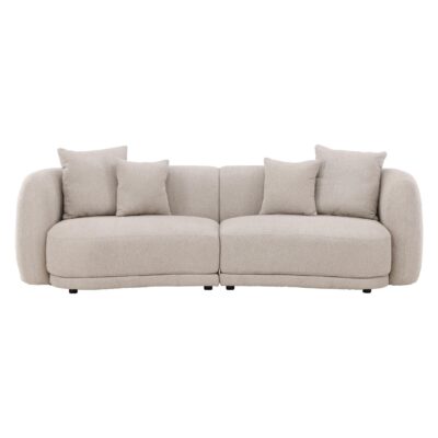 beige bouclé 3-zits bank Meli afbeelding 1