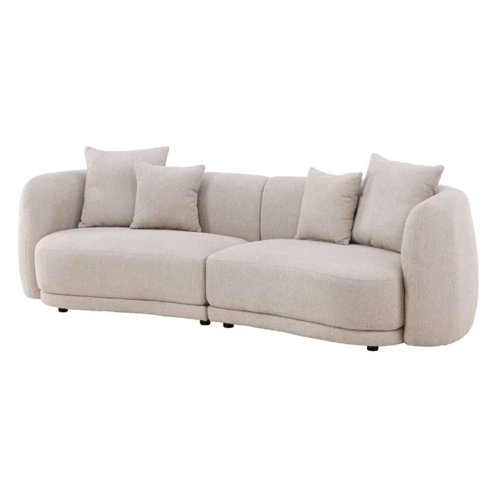 beige bouclé 3-zits bank Meli afbeelding 2