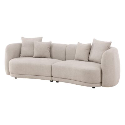 beige bouclé 3-zits bank Meli afbeelding 2