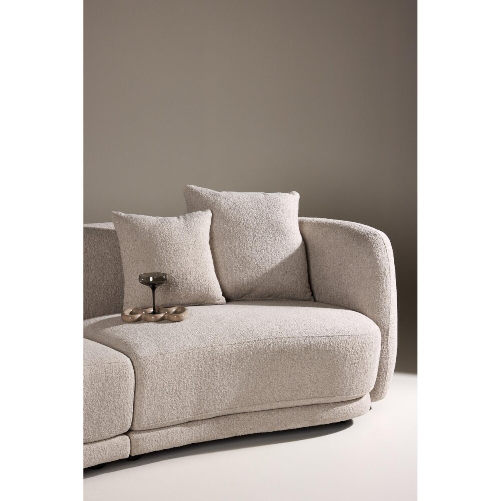 beige bouclé 3-zits bank Meli afbeelding 8