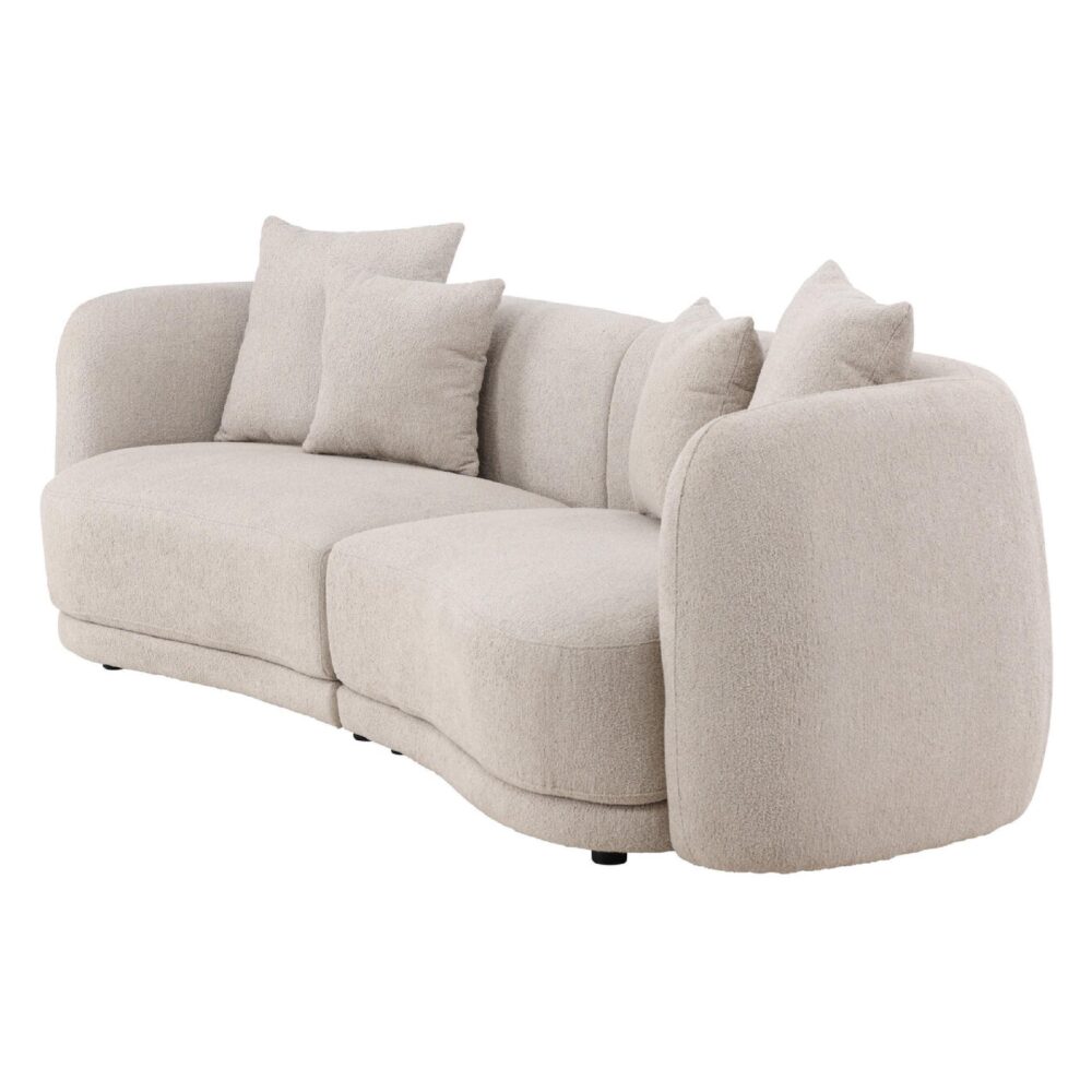 beige bouclé 3-zits bank Meli afbeelding 3