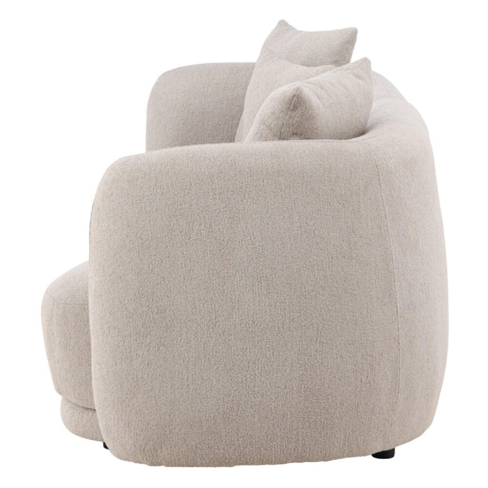 beige bouclé 3-zits bank Meli afbeelding 4