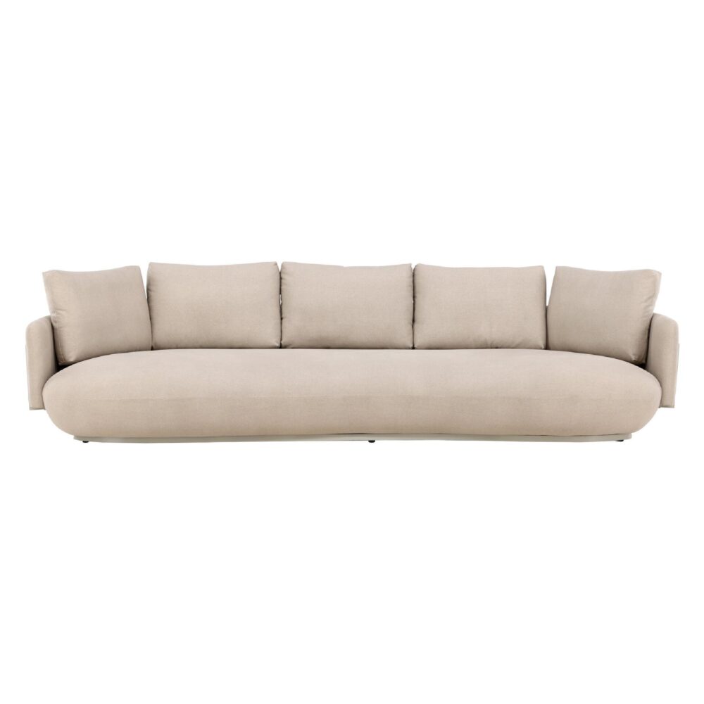 beige 4-zits loungebank stof afbeelding 1