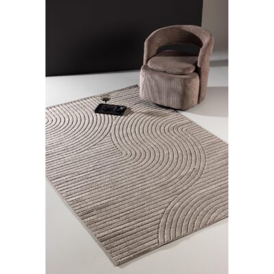 modern bruin gestreept vloerkleed 230x160 afbeelding 3