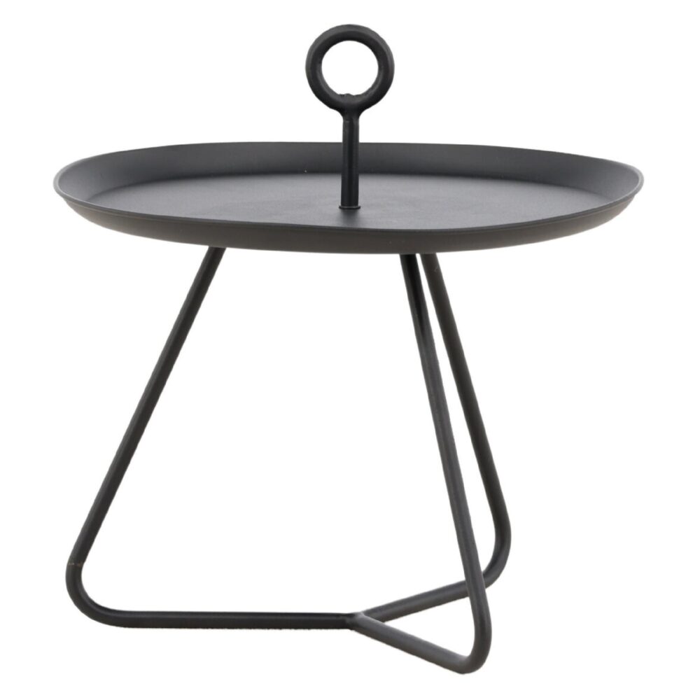 ronde stalen bijzettafel zwart afbeelding 2