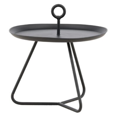 ronde stalen bijzettafel zwart afbeelding 2