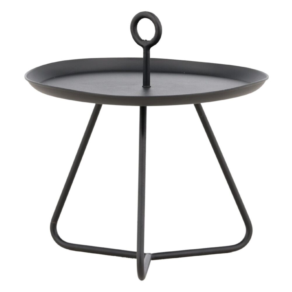 ronde stalen bijzettafel zwart afbeelding 1