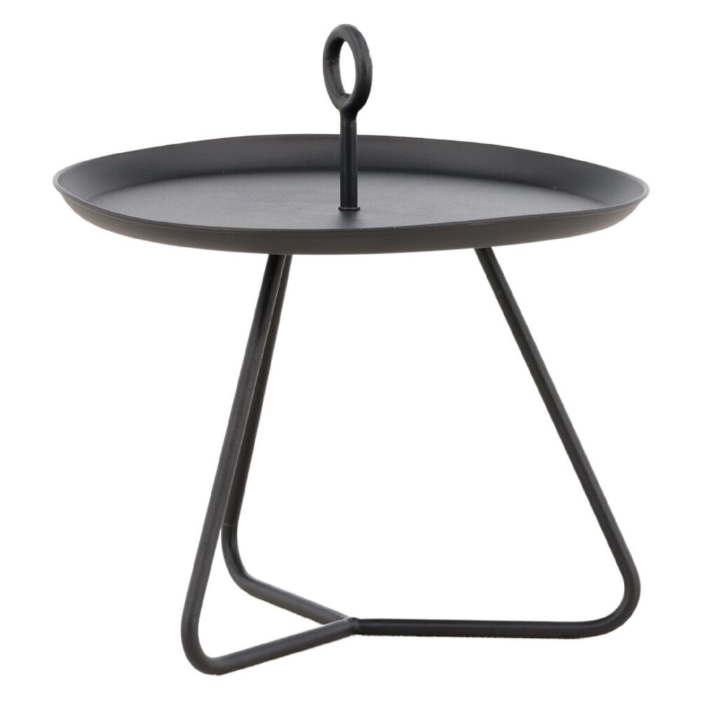 ronde stalen bijzettafel zwart afbeelding 3