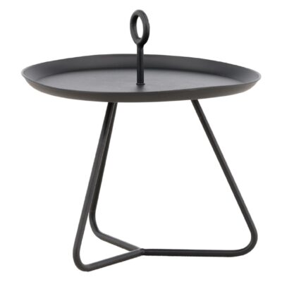 ronde stalen bijzettafel zwart afbeelding 3