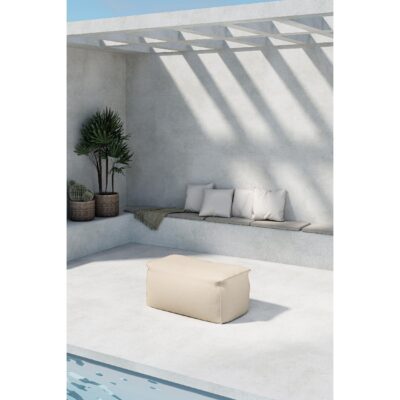 weerbestendige beige tuinpoef hocker afbeelding 7