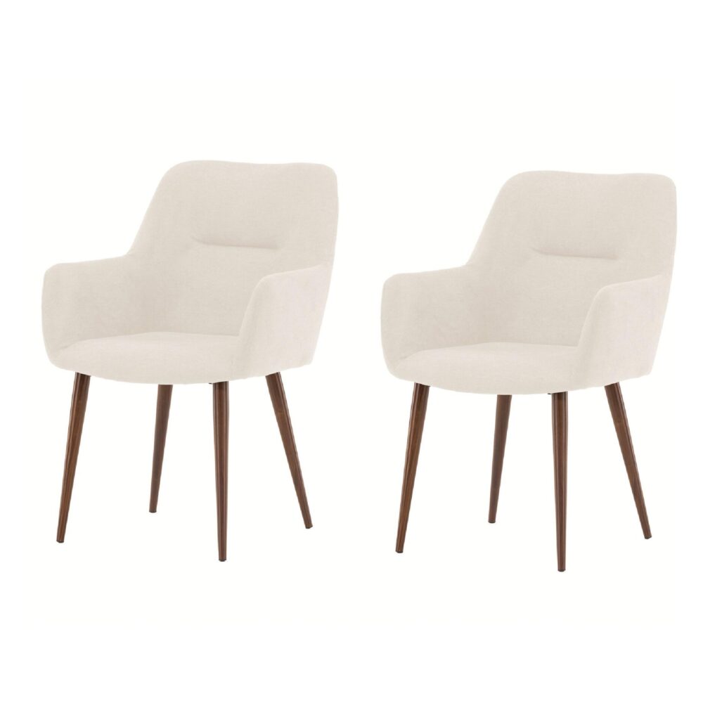 Nest of Nora beige eetkamerstoelen met armleuningen afbeelding 1